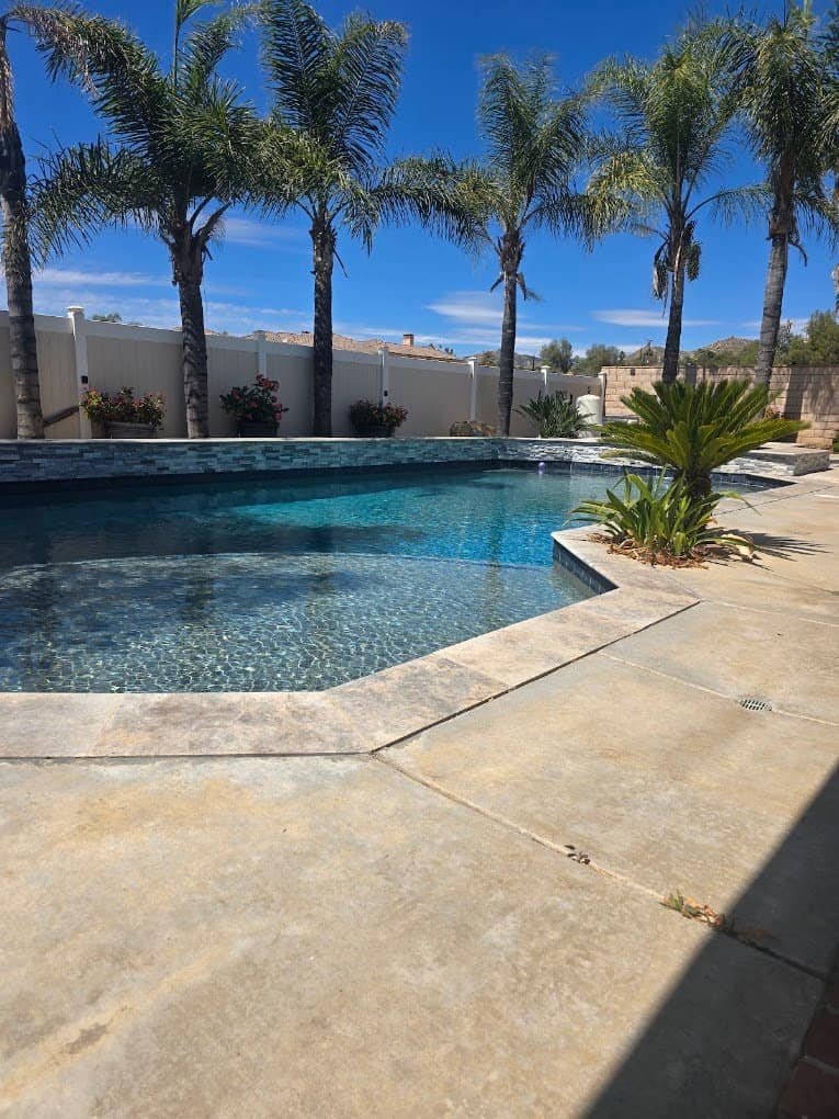 New swimming pool built by CA's Finest & Quality Pool Plastering in Southern California